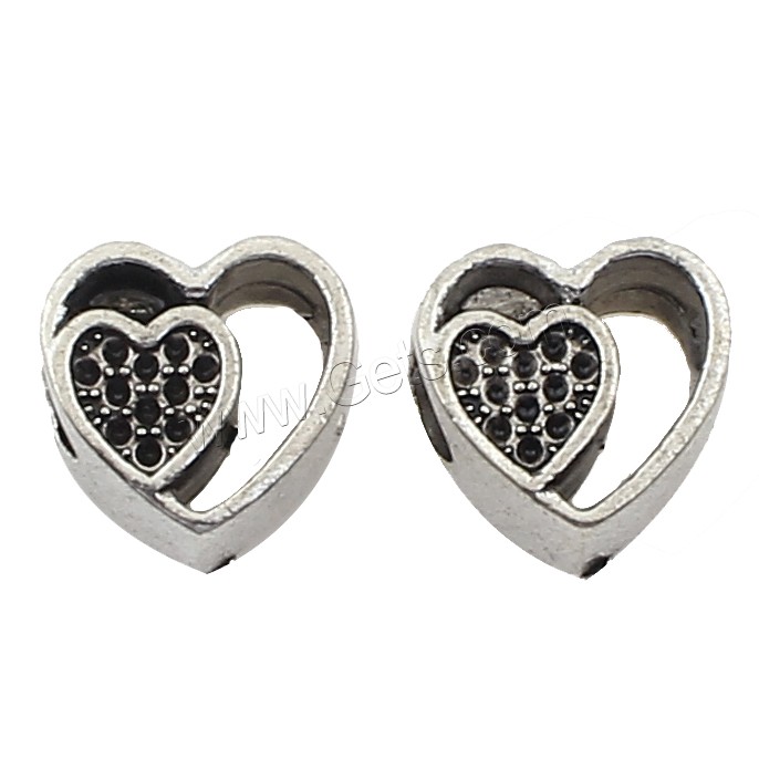 Zinc Alloy Heart Beads, plated, more colors for choice, 12x12x8mm, Approx 166PCs/Bag, Sold By Bag