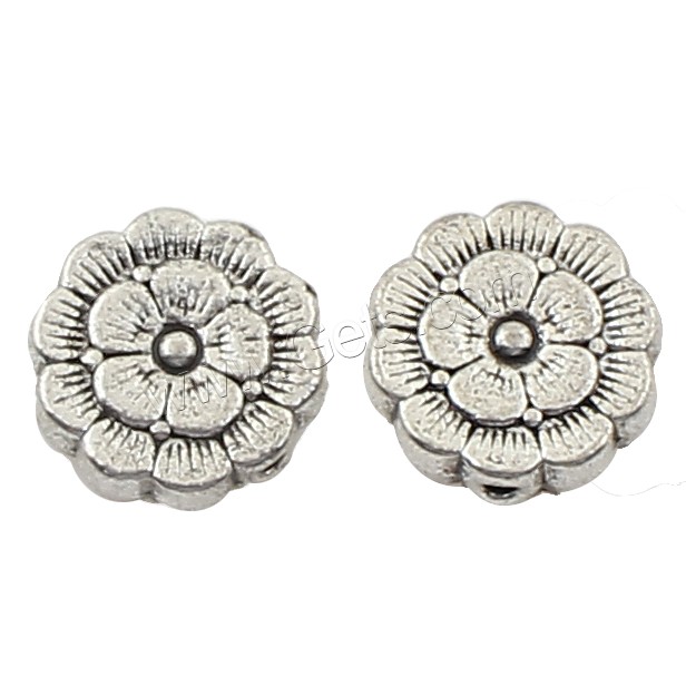 Zinc Alloy Flat Beads, Flower, plated, more colors for choice, 11x11x4mm, 250PCs/Bag, Sold By Bag