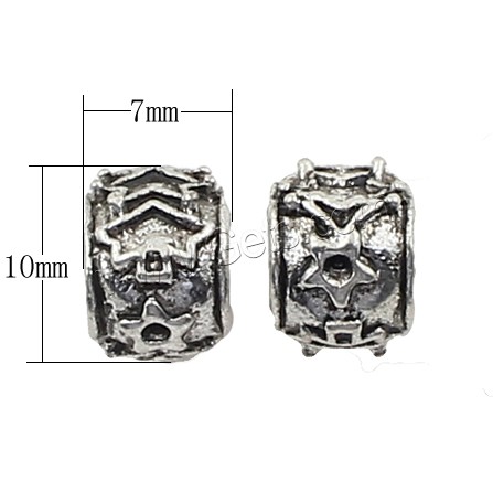 Zinc Alloy Jewelry Beads, plated, more colors for choice, 7x10x9mm, 250PCs/Bag, Sold By Bag