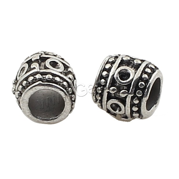 Zinc Alloy Jewelry Beads, Column, plated, more colors for choice, 11x11x8mm, Approx 166PCs/Bag, Sold By Bag