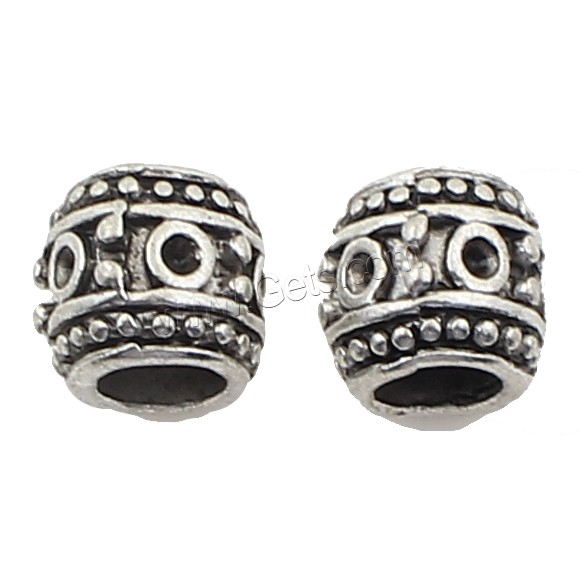 Zinc Alloy Jewelry Beads, Column, plated, more colors for choice, 11x11x8mm, Approx 166PCs/Bag, Sold By Bag