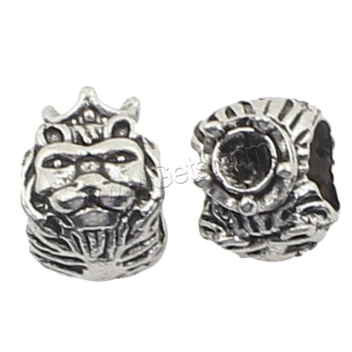 Zinc Alloy Jewelry Beads, Lion, plated, more colors for choice, 9x11x10mm, Approx 166PCs/Bag, Sold By Bag