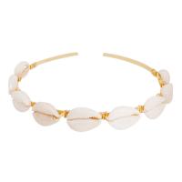 Hair Bands, Zinc Alloy, with Stone & Shell, gold color plated & for woman 