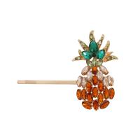 Hair Slide, Zinc Alloy, plated & for woman & with rhinestone, multi-colored 
