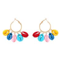 Zinc Alloy Hoop Earring, with Shell, plated, for woman 