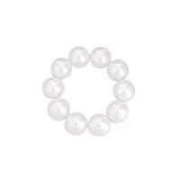 Plastic Pearl Bracelet, plated, elastic & for woman, white 