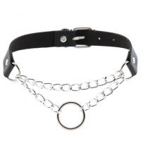 PU Leather Choker Necklace, with Zinc Alloy, plated, Adjustable & for woman 