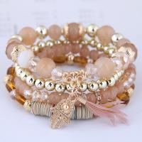 Wrap Bracelets, Zinc Alloy, with Acrylic, plated, multilayer & for woman 