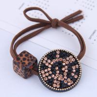 Ponytail Holder, Rubber Band, with Acrylic, plated, for woman, Random Color, 28mm,leopard13mm 
