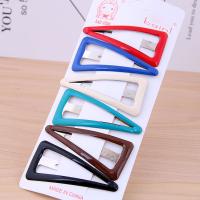 Hair Snap Clips, Rubber Band, with Acrylic, plated, for woman, Random Color, 65*33mm 