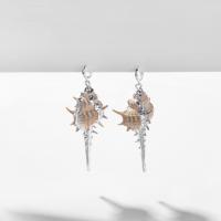 Zinc Alloy Drop Earring, with Shell, Conch, plated, for woman 