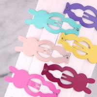 Hair Snap Clips, Zinc Alloy, Rabbit, plated, for woman, mixed colors, 48*18mm 