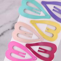 Hair Snap Clips, Zinc Alloy, Heart, plated, for woman, mixed colors, 46*28mm 