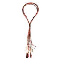 Zinc Alloy Fringe Necklace, with Seedbead & Cotton Cord, gold color plated, Bohemian style & for woman Approx 23.6 Inch 