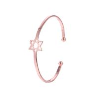Zinc Alloy Cuff Bangle, Hexagram, plated, for woman & hollow Approx 2.7 Inch 