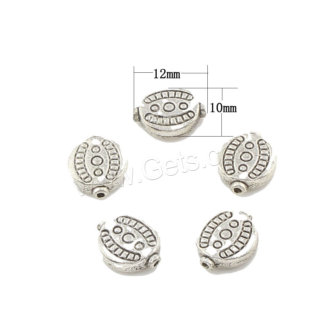 Zinc Alloy Flat Beads, plated, more colors for choice, 12x10x4mm, Hole:Approx 1mm, Approx 499PCs/Bag, Sold By Bag