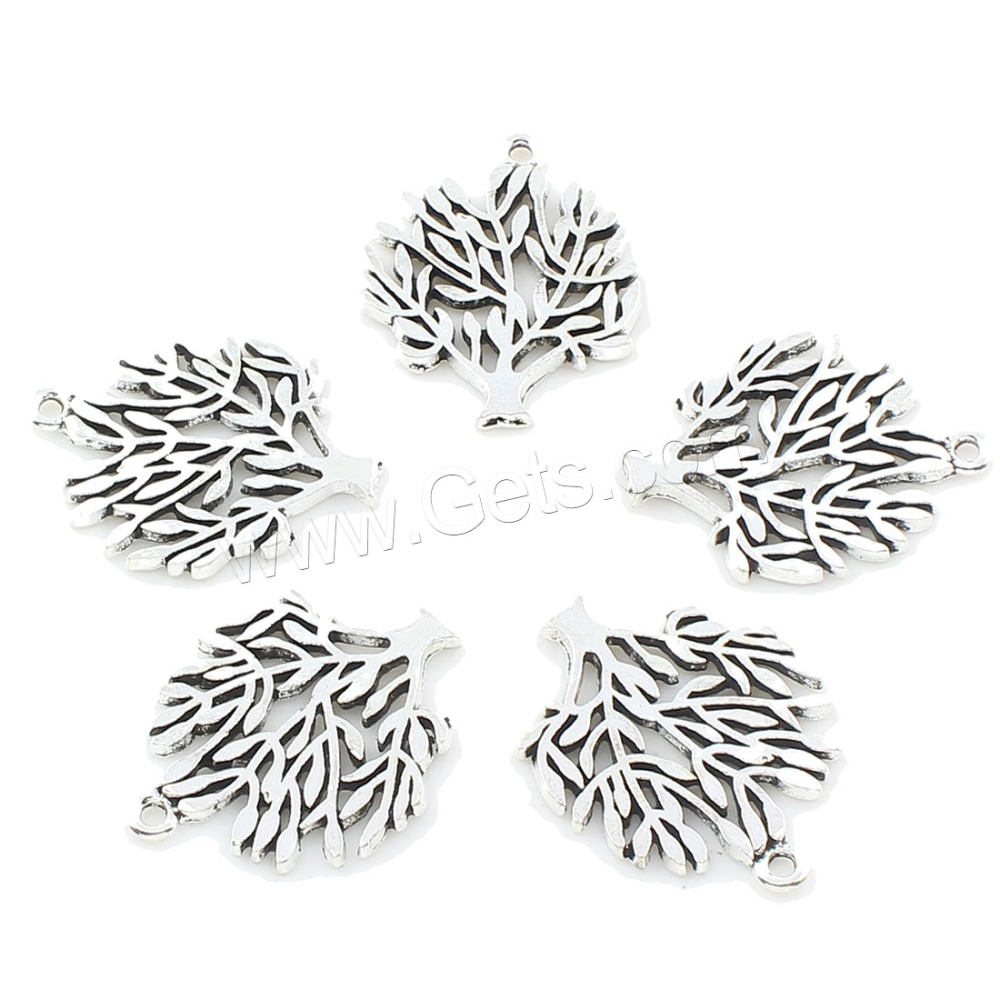 Bijoux pendentifs en Zinc alliage , alliage de zinc, arbre, Placage, plus de couleurs à choisir, 30x23x2mm, Trou:Environ 2mm, Environ 165PC/sac, Vendu par sac