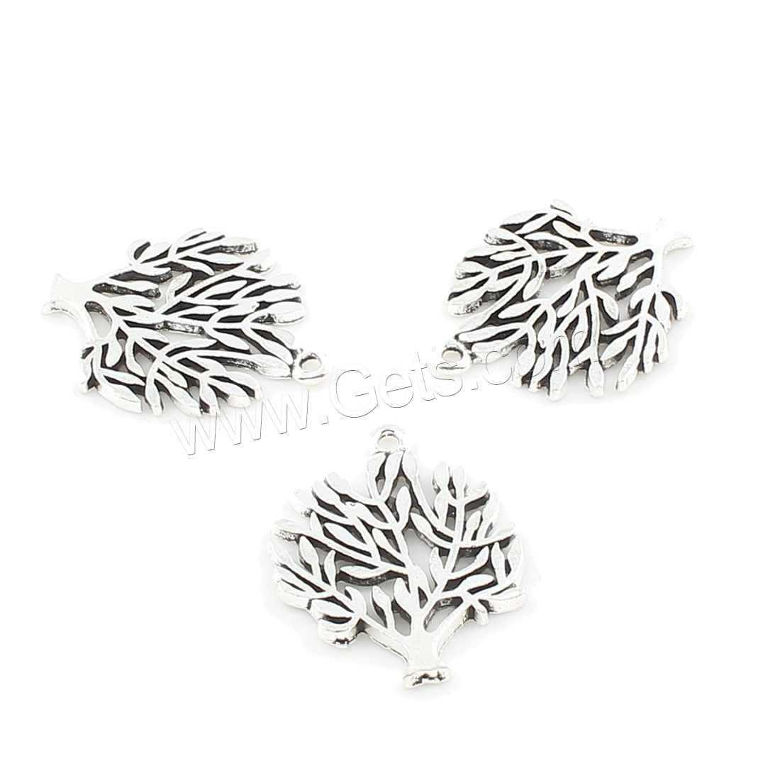 Bijoux pendentifs en Zinc alliage , alliage de zinc, arbre, Placage, plus de couleurs à choisir, 30x23x2mm, Trou:Environ 2mm, Environ 165PC/sac, Vendu par sac