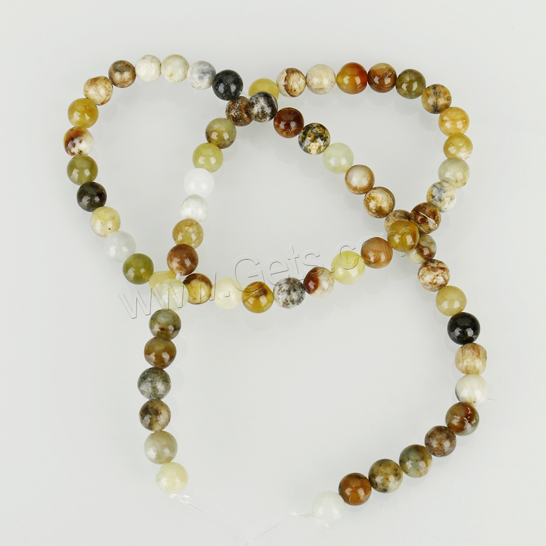 Jade Perle, rund, verschiedene Größen vorhanden, Bohrung:ca. 1mm, Länge:ca. 16 ZollInch, verkauft von Strang
