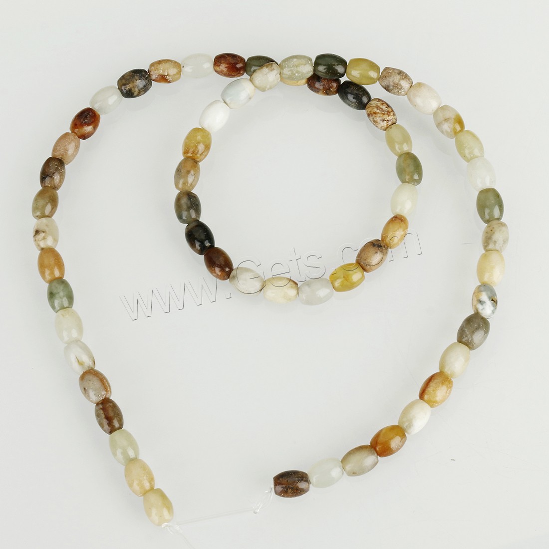 Jade Perle, mit Seedbead, verschiedene Größen vorhanden, gemischte Farben, Bohrung:ca. 1mm, Länge:ca. 15.5 ZollInch, verkauft von Strang