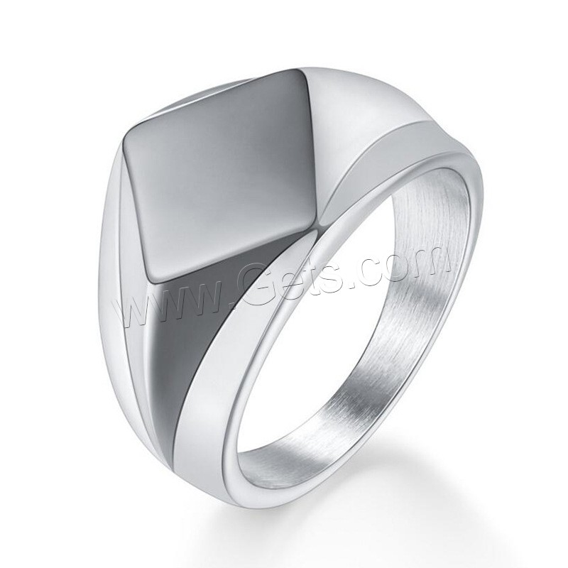 Титан Сталь палец кольцо, титан, Ромб, Другое покрытие, разный размер для выбора & Мужский, Много цветов для выбора, 18mm, размер:7-12, продается PC