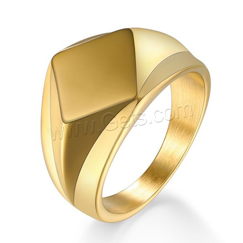Титан Сталь палец кольцо, титан, Ромб, Другое покрытие, разный размер для выбора & Мужский, Много цветов для выбора, 18mm, размер:7-12, продается PC