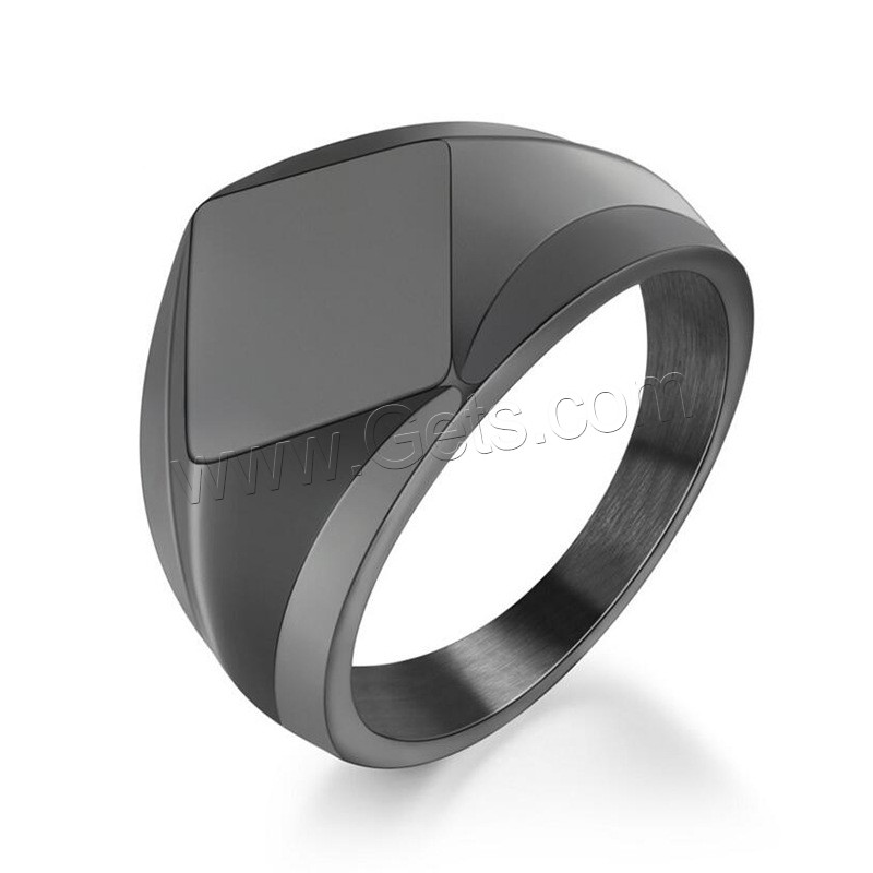 Titanium Steel Finger Ring, Rhombus, plated, different size for choice & for man, more colors for choice, 18mm, US Ring Size:7-12, Sold By PC