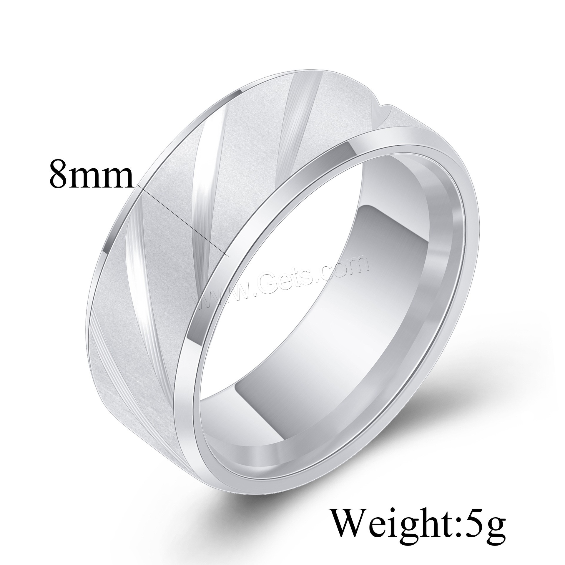 Titanium Steel Finger Ring, Donut, plated, different size for choice & for man, more colors for choice, 8mm, US Ring Size:6-13, Sold By PC