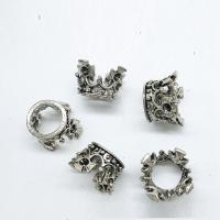 Zinc Alloy Large Hole Beads, Crown, antique silver color plated Approx 10mm 