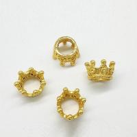 Zink Legierung Perlenkappen, Zinklegierung, Krone, goldfarben plattiert, 10x10x6mm, Bohrung:ca. 9mm, 100PCs/Tasche, verkauft von Tasche