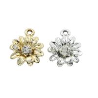 Zinc Alloy Flower Pendants, plated, with rhinestone Approx 2mm 