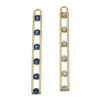 Brass Earring Drop Component, micro pave cubic zirconia Approx 1mm 