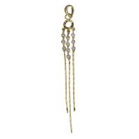 Brass Earring Drop Component, micro pave cubic zirconia, gold Approx 