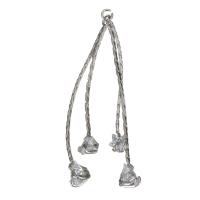 Brass Earring Drop Component, micro pave cubic zirconia, silver color, 38mm Approx 1.5mm 