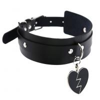 Fashion Choker Necklace, PU Leather, Heart, Unisex 450mm 