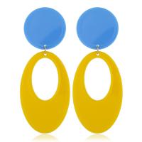 Zinc Alloy Drop Earring, with Plastic, stainless steel post pin, plated, for woman 87*35mm 