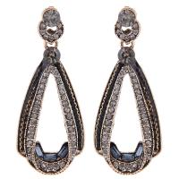 Zinc Alloy Rhinestone Drop Earring, with Rhinestone, stainless steel post pin, plated, multilayer & for woman 48*20mm 