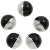 Granos de acrílico de la joyería, Esférico, en blanco y negro, 13x13mm, agujero:aproximado 1mm, aproximado 1660PCs/Bolsa, Vendido por Bolsa