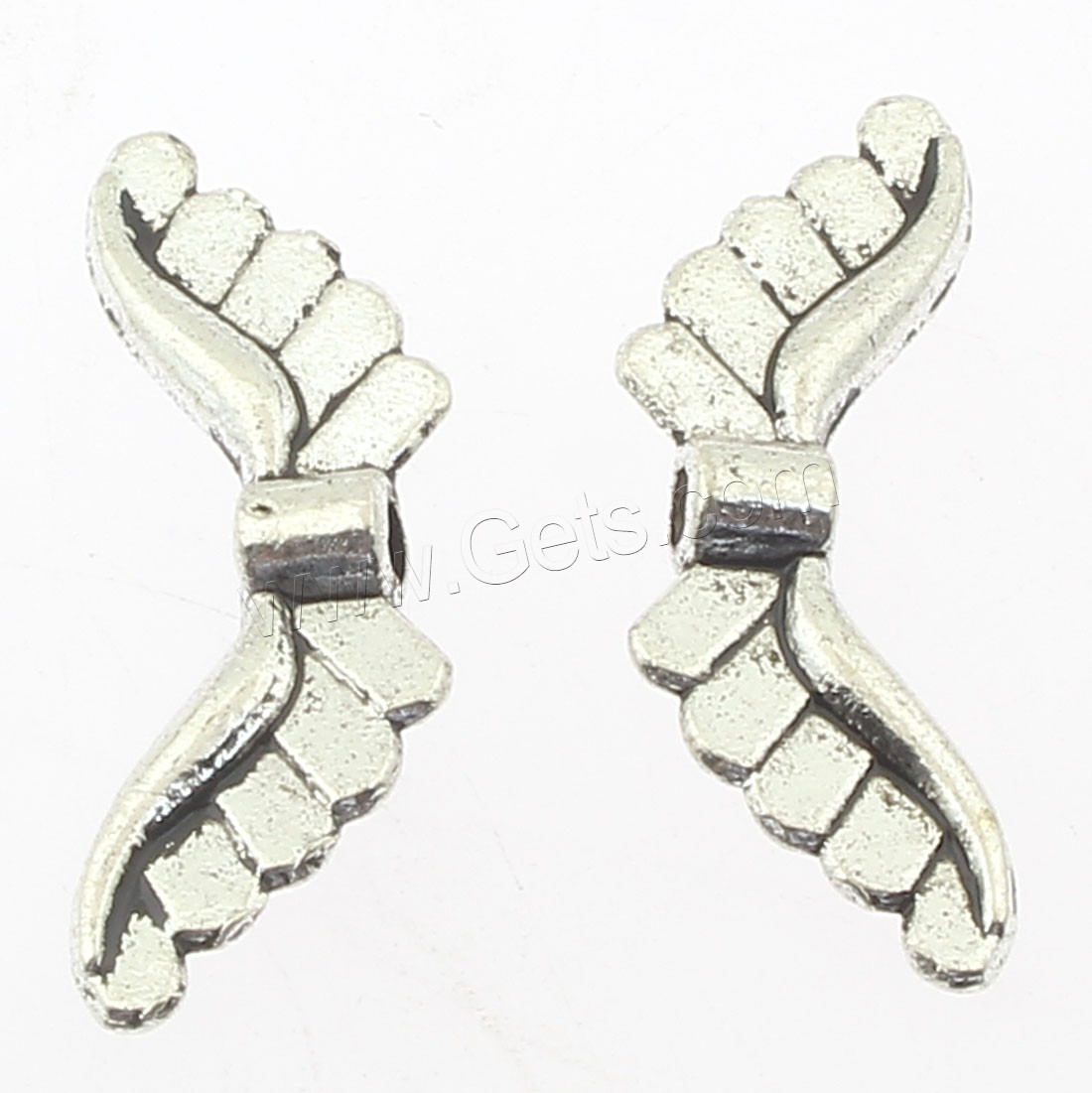 Zinc Alloy Angel Wing Beads, Wing Shape, plated, more colors for choice, 23x8mm, Hole:Approx 2mm, Approx 832PCs/Bag, Sold By Bag