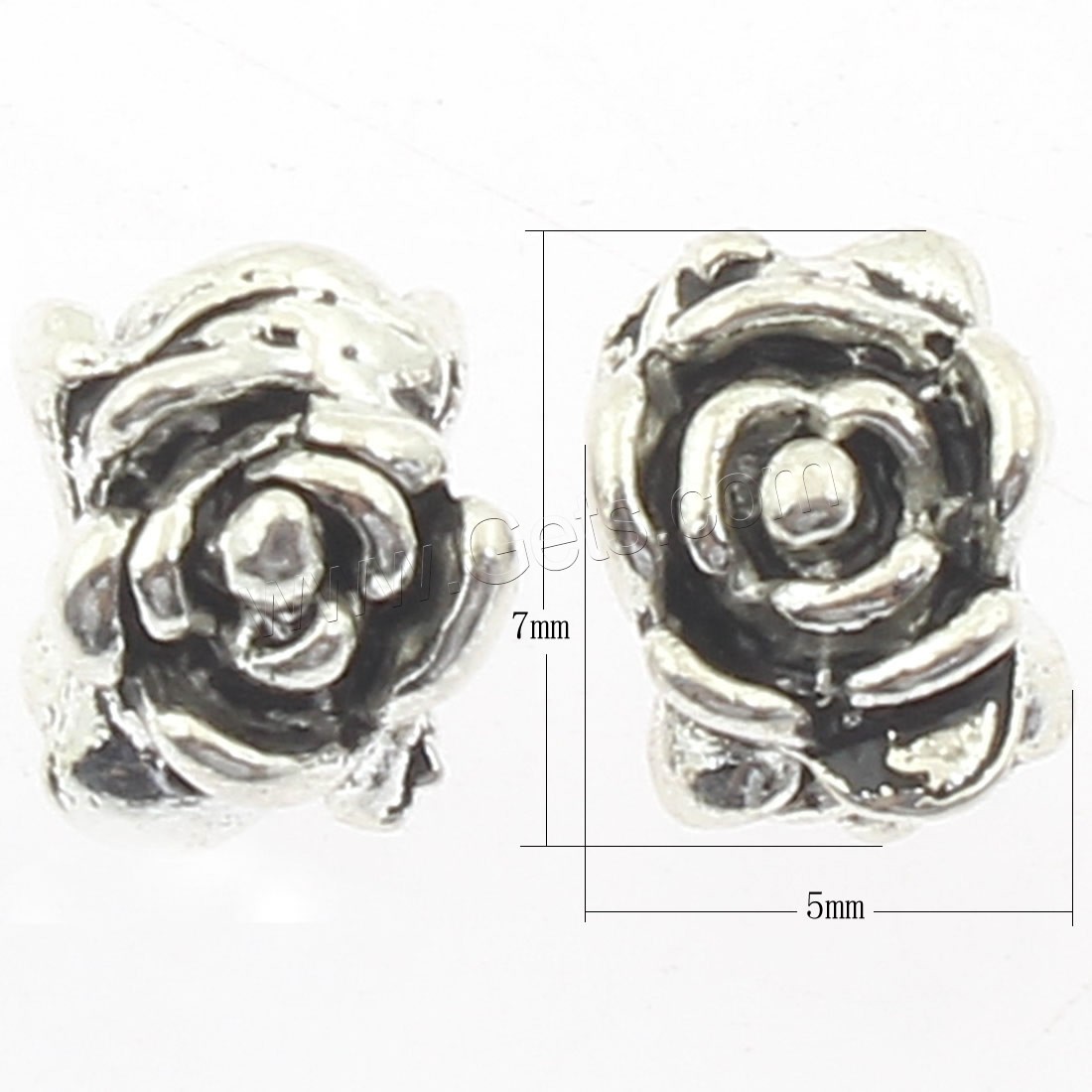 Zinc Alloy Flower Beads, plated, more colors for choice, 7x5mm, Hole:Approx 2mm, Approx 500PCs/Bag, Sold By Bag