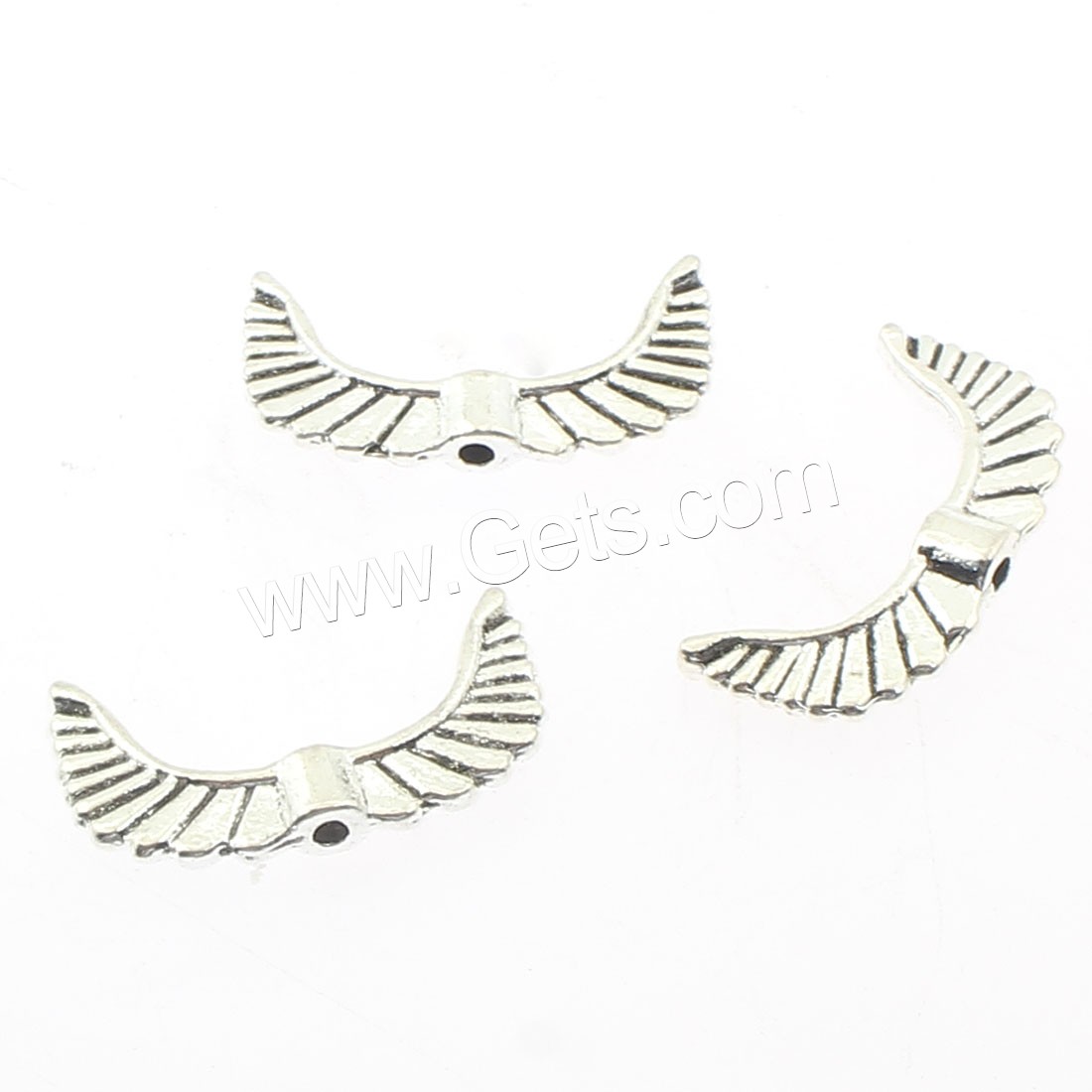 Zinc Alloy Angel Wing Beads, Wing Shape, plated, more colors for choice, 19x10mm, Hole:Approx 1mm, Approx 416PCs/Bag, Sold By Bag