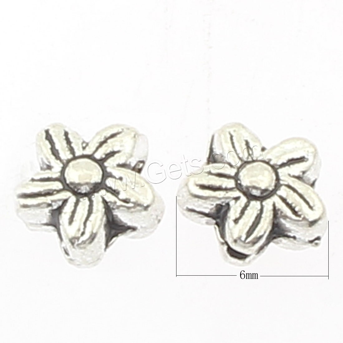 Zinc Alloy Flower Beads, plated, more colors for choice, 6x6x4mm, Hole:Approx 1mm, Approx 1086PCs/Bag, Sold By Bag
