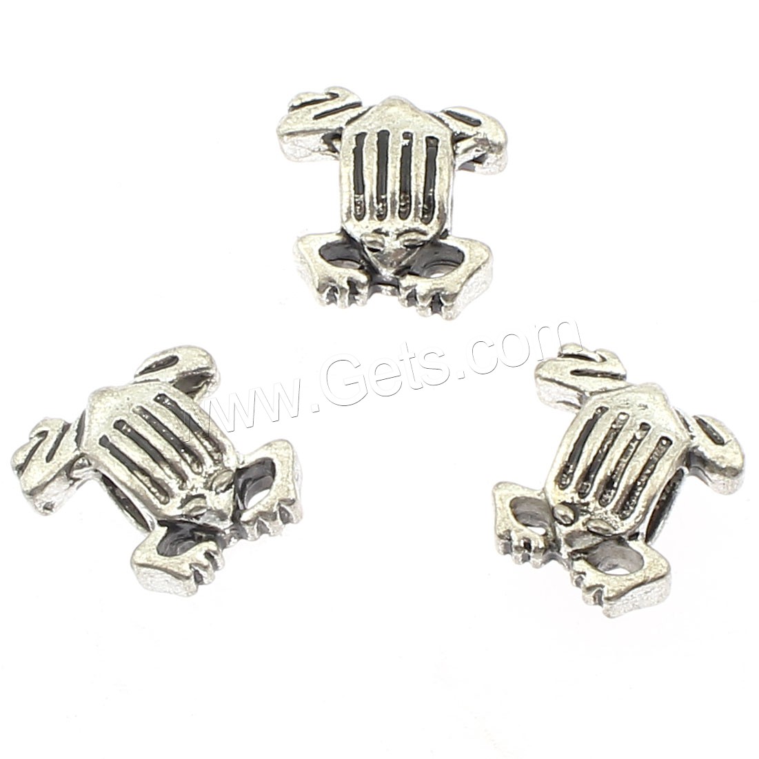 Zinc Alloy Animal Beads, Frog, plated, more colors for choice, 14x15mm, Hole:Approx 5mm, Approx 165PCs/Bag, Sold By Bag