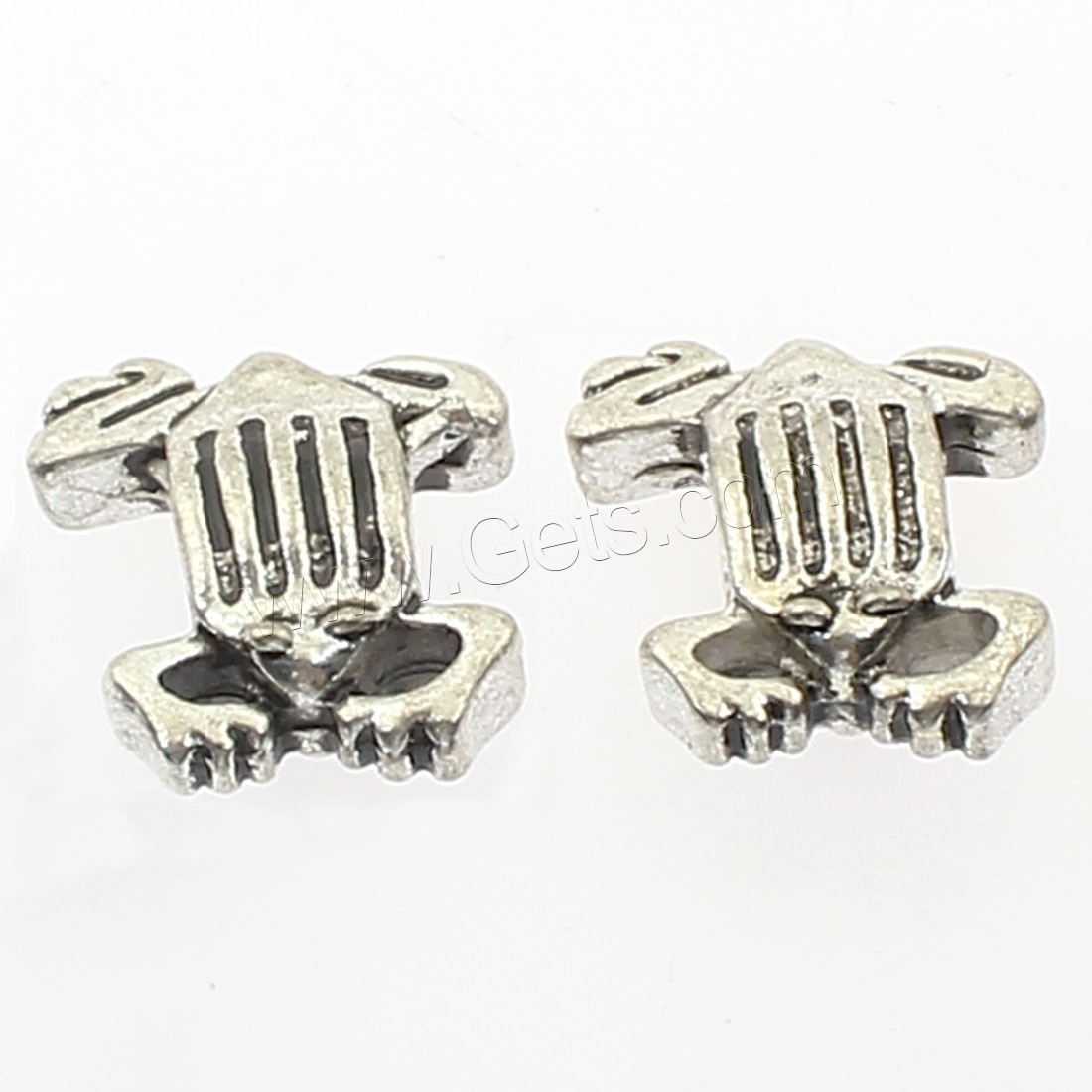 Zinc Alloy Animal Beads, Frog, plated, more colors for choice, 14x15mm, Hole:Approx 5mm, Approx 165PCs/Bag, Sold By Bag