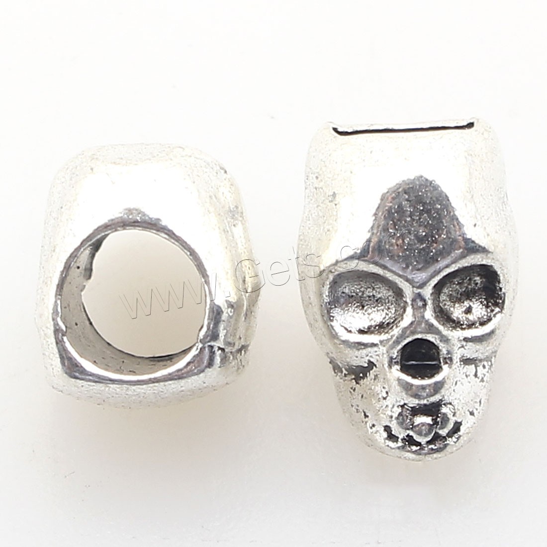 Zinc Alloy Jewelry Beads, Skull, plated, more colors for choice, 9x9mm, Hole:Approx 2mm, Approx 294PCs/Bag, Sold By Bag