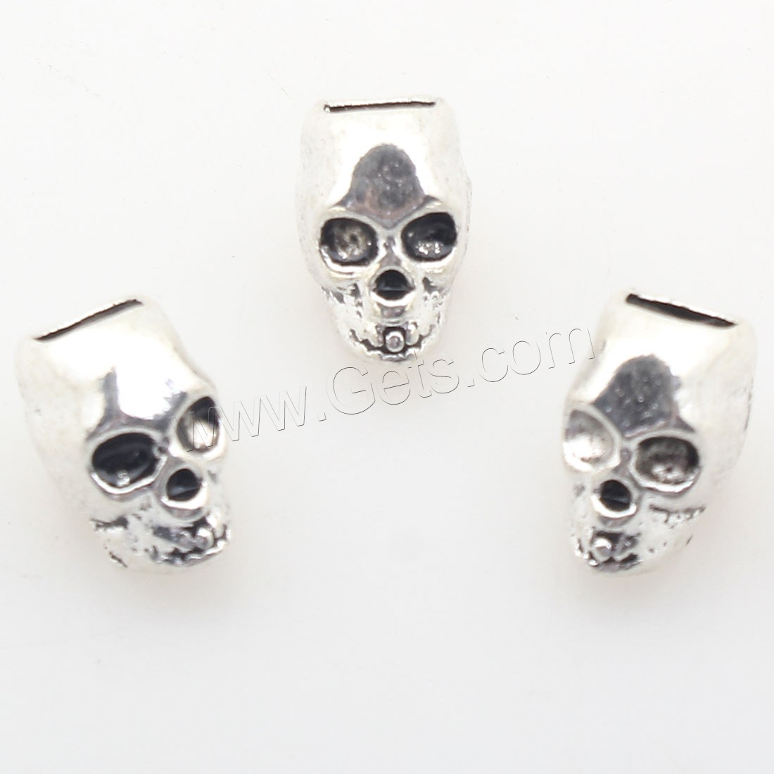 Zinc Alloy Jewelry Beads, Skull, plated, more colors for choice, 8x11mm, Hole:Approx 4mm, Approx 238PCs/Bag, Sold By Bag