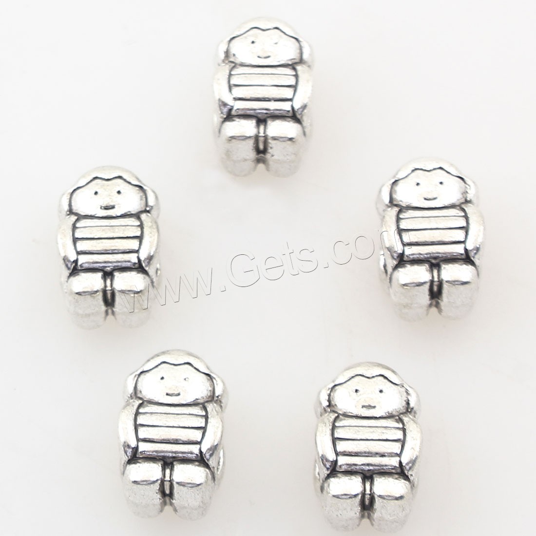 Zinc Alloy Jewelry Beads, antique silver color plated, 8x13mm, Hole:Approx 4mm, Approx 185PCs/Bag, Sold By Bag