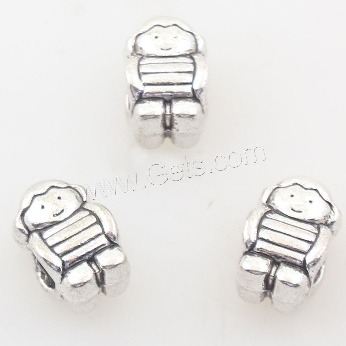 Zinc Alloy Jewelry Beads, antique silver color plated, 8x13mm, Hole:Approx 4mm, Approx 185PCs/Bag, Sold By Bag