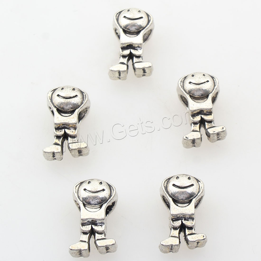 Zinc Alloy Jewelry Beads, antique silver color plated, 9x16mm, Hole:Approx 4mm, Approx 160PCs/Bag, Sold By Bag