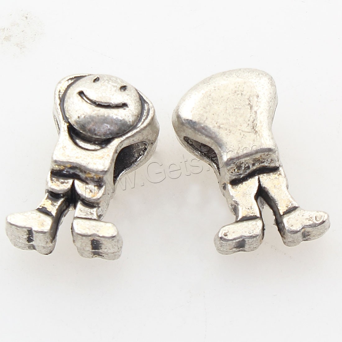 Zinc Alloy Jewelry Beads, antique silver color plated, 9x16mm, Hole:Approx 4mm, Approx 160PCs/Bag, Sold By Bag